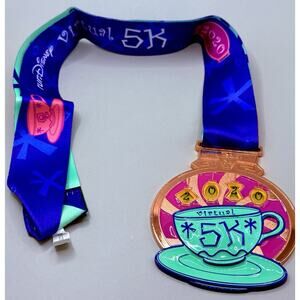 DISNEY Medal Run Race 2020 Virtual 5K Marathon TEACUP ALICE IN WONDERLAND